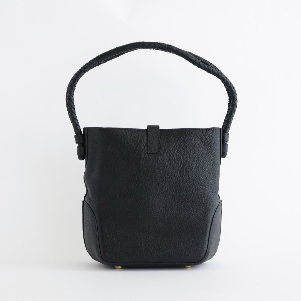 GRAINED LEATHER ONE HANDLE BAG #9900 BLACK [SVMDS2551F]