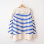Basque pullover (sailor neck) #ivory×blue [mdm02-05]