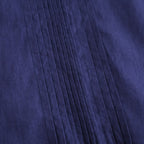 80s COTTON VOILE PLAIN BANDED COLLAR FRENCH/SL PINTUCK SHIRT #3800 NVY (BRIGHT NAVY) [NSL26022]