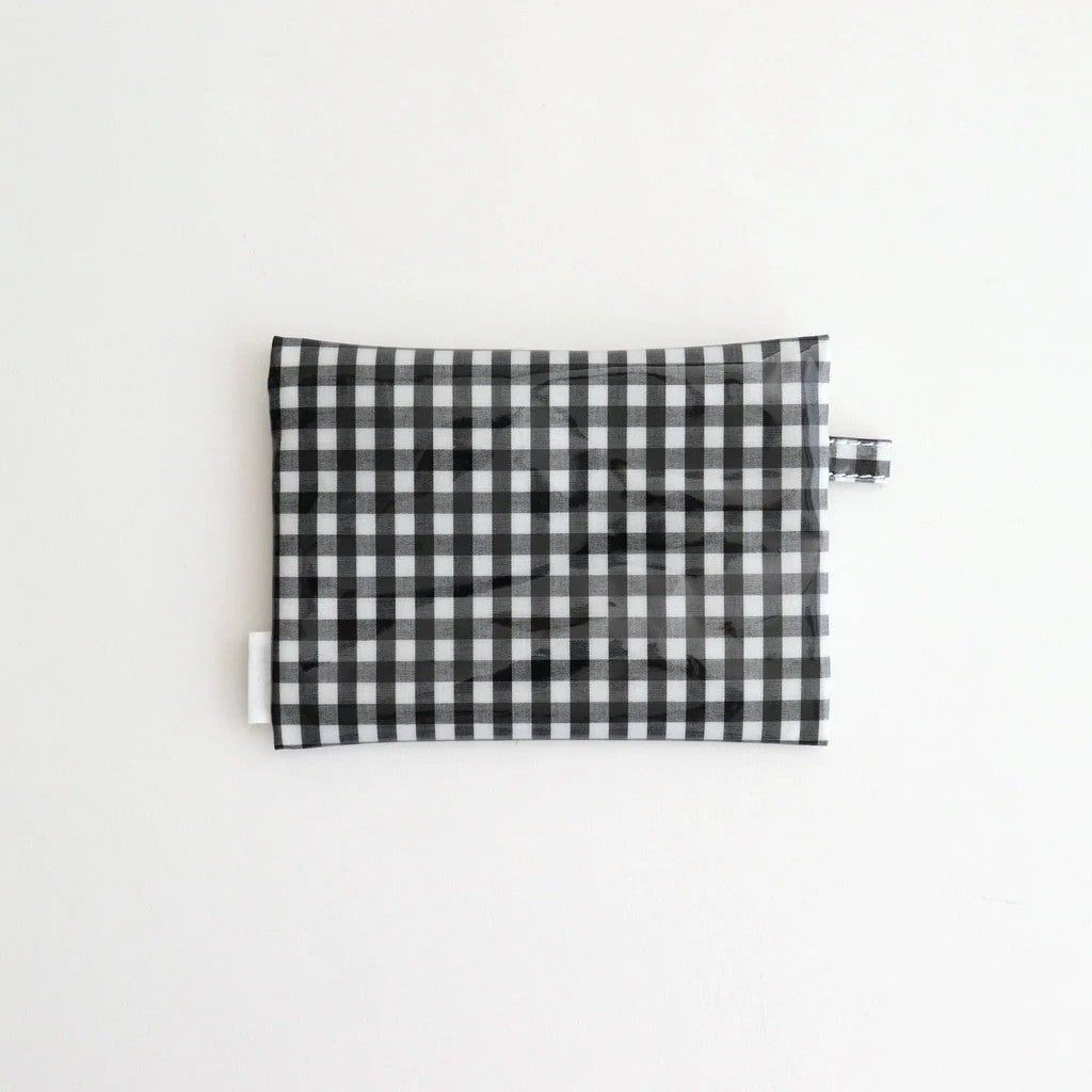 FLAT POUCH MEDIUM #GINGHAM BLACK [TMB-2565H]