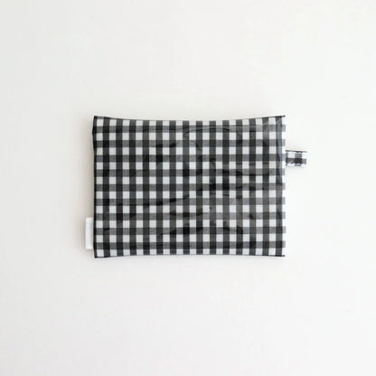 FLAT POUCH MEDIUM #GINGHAM BLACK [TMB-2565H]