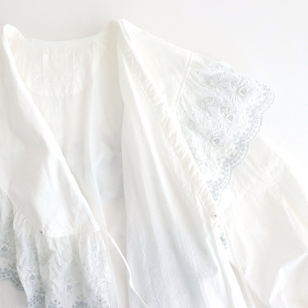日日夜夜：Wide lace collar smock blouse #off white [13251-05107]