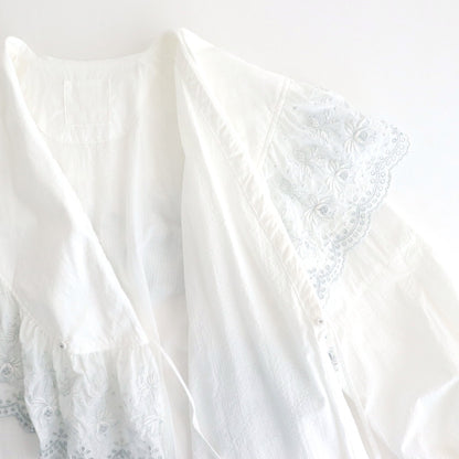 日日夜夜：Wide lace collar smock blouse #off white [13251-05107]