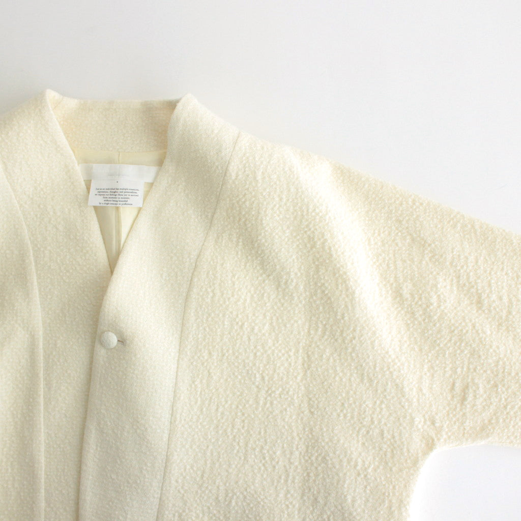 単純なる風景 Funnel collar cocoon jacket #ecru [TLF-125-jk001-wlc]