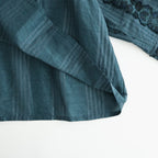 一瞬の花：Gathered blouse #abyssal blue [11261-10307]