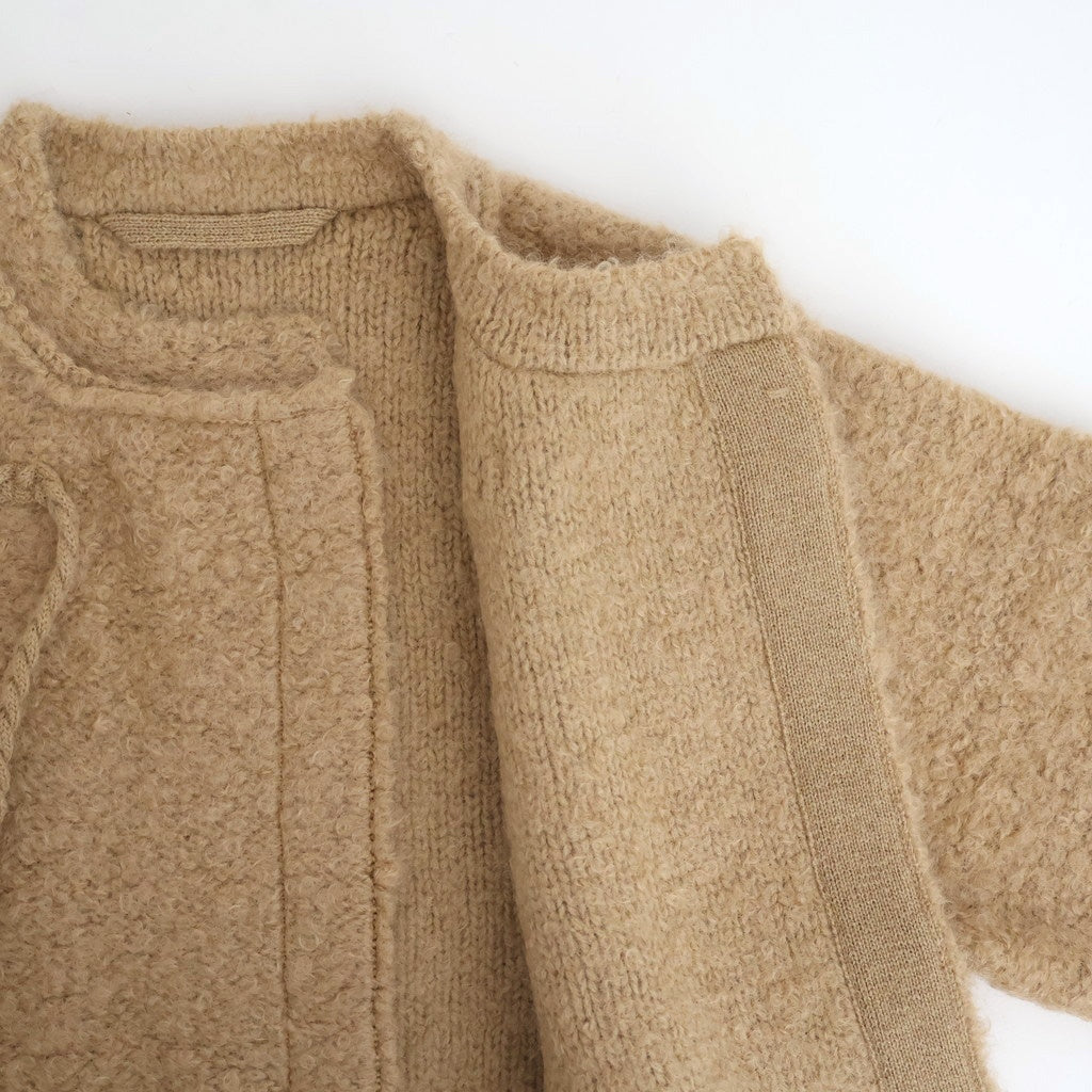 mohair & shetland wool jumbo loop knit jacket #camel [WVFL-UW130]