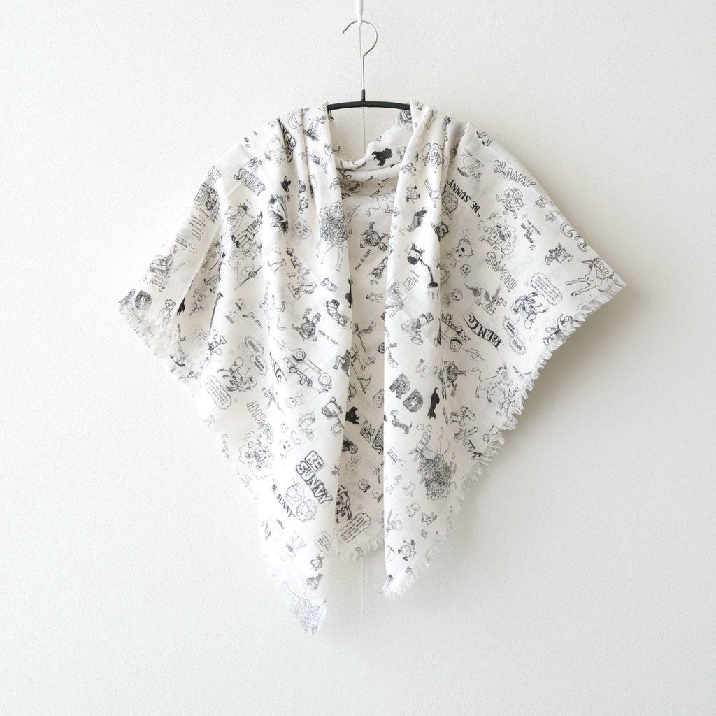 GRAFFITI GAUZE SHAWL #Flax [no.7960]