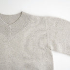 woolen cotton & silk nep wool tweed-knit P/O #grayge tweed [WXFL-UW124]