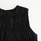 GARMENT DYE LAWN SHIRRING VEST #Black [no.7521]