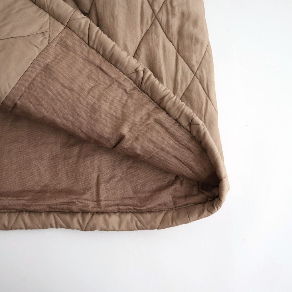 BANGALORE SILK PLAIN PADDED NO COLLAR DOUBLE COAT #8400 DK BEIGE [NMDS26552]