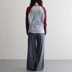 cashmere & supima cotton gauze jersey baseball Tee #light blue [WXFL-UW105]
