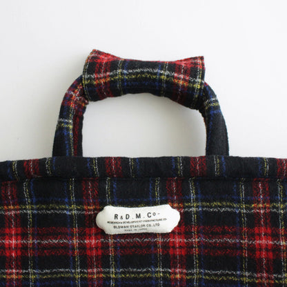 WOOL TARTAN CHECK MARCHE BAG #BLACK STEWART [no.6543]