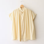 静寂の欠片 half sleeve back open blouse #Pale yellow [TLF-225-sh008-la]