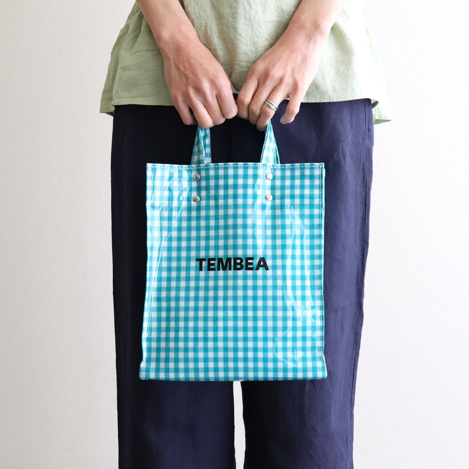 PAPER TOTE SMALL #GINGHAM TEAL [TMB-2286H]