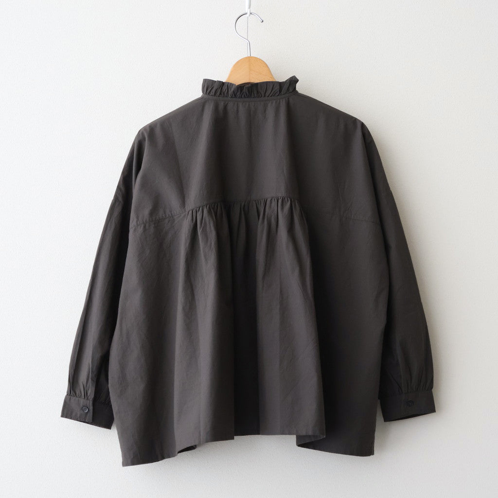 40s POPLIN PLAIN FRILL COLLAR SHIRT #9700 GREY [NSL25542]
