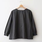 40s POPLIN PLAIN HEM FRILL BACK OPENING SMOCK #9700 GREY [NSL25543]