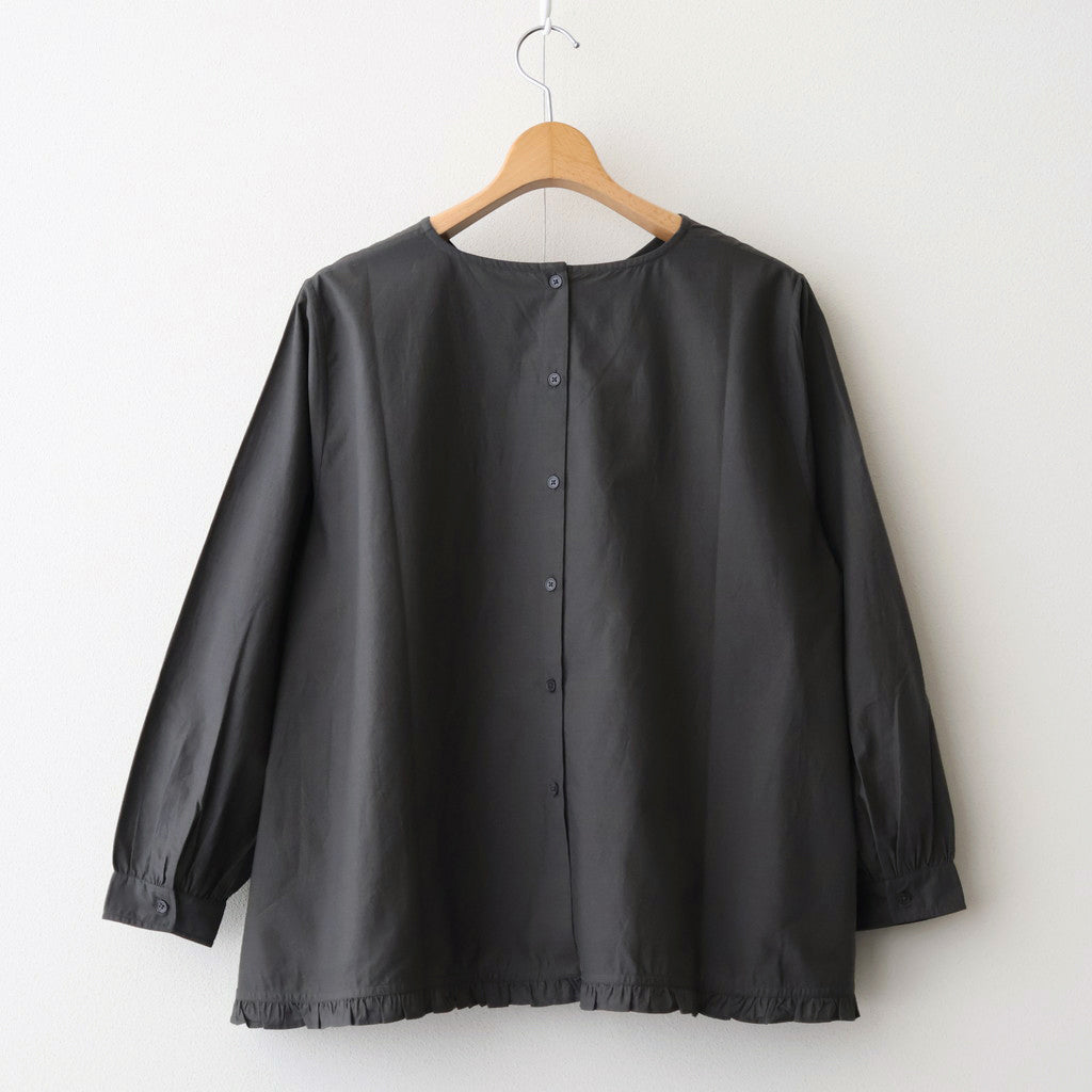 40s POPLIN PLAIN HEM FRILL BACK OPENING SMOCK #9700 GREY [NSL25543]