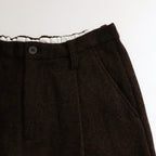 Bishu original wool herringbone tuck pants #brown herringbone [TS243PT099]