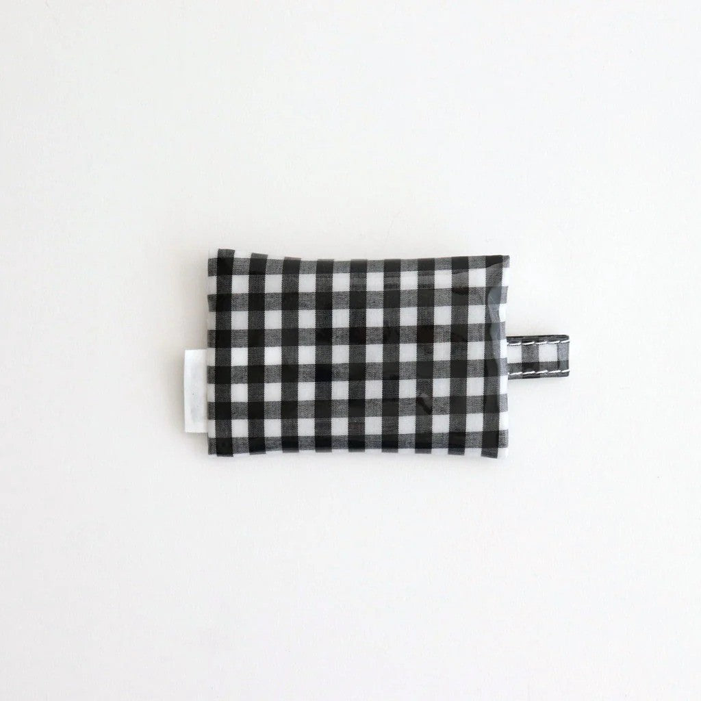 FLAT POUCH MINI #GINGHAM BLACK [TMB-2352A]