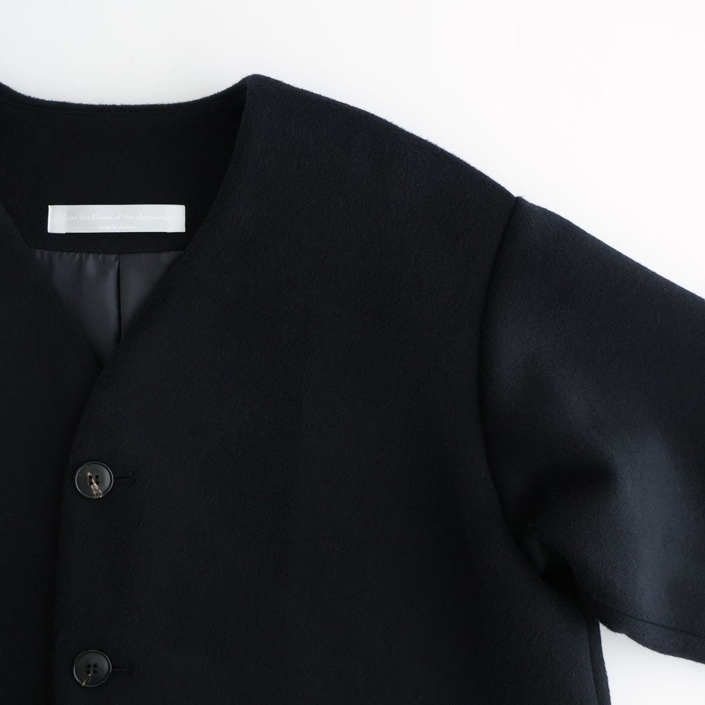 うつくしい沈黙 Collarless long coat #black [TLF-126-co002-FW]