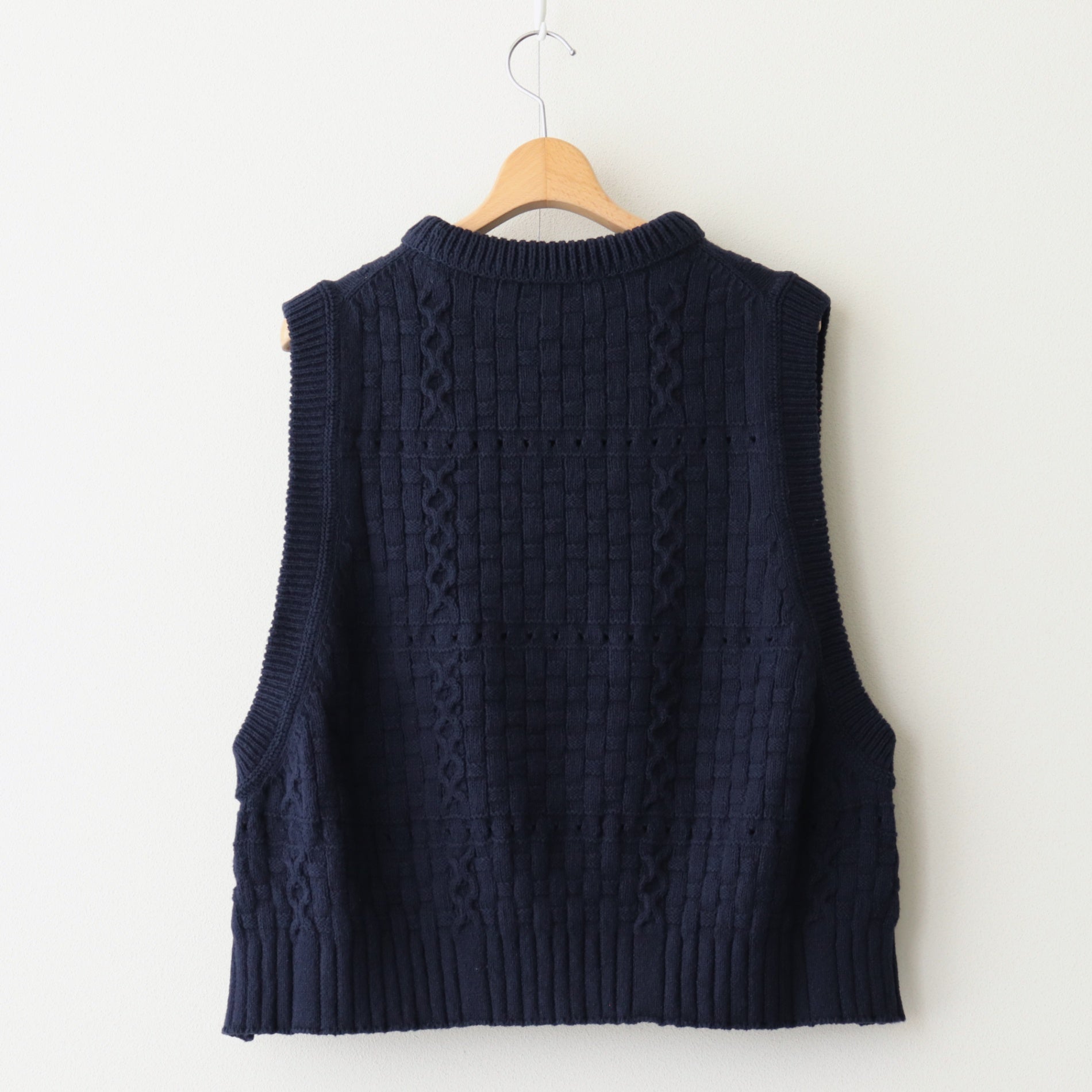Recycled-Cotton Vest #Navy [oni059]