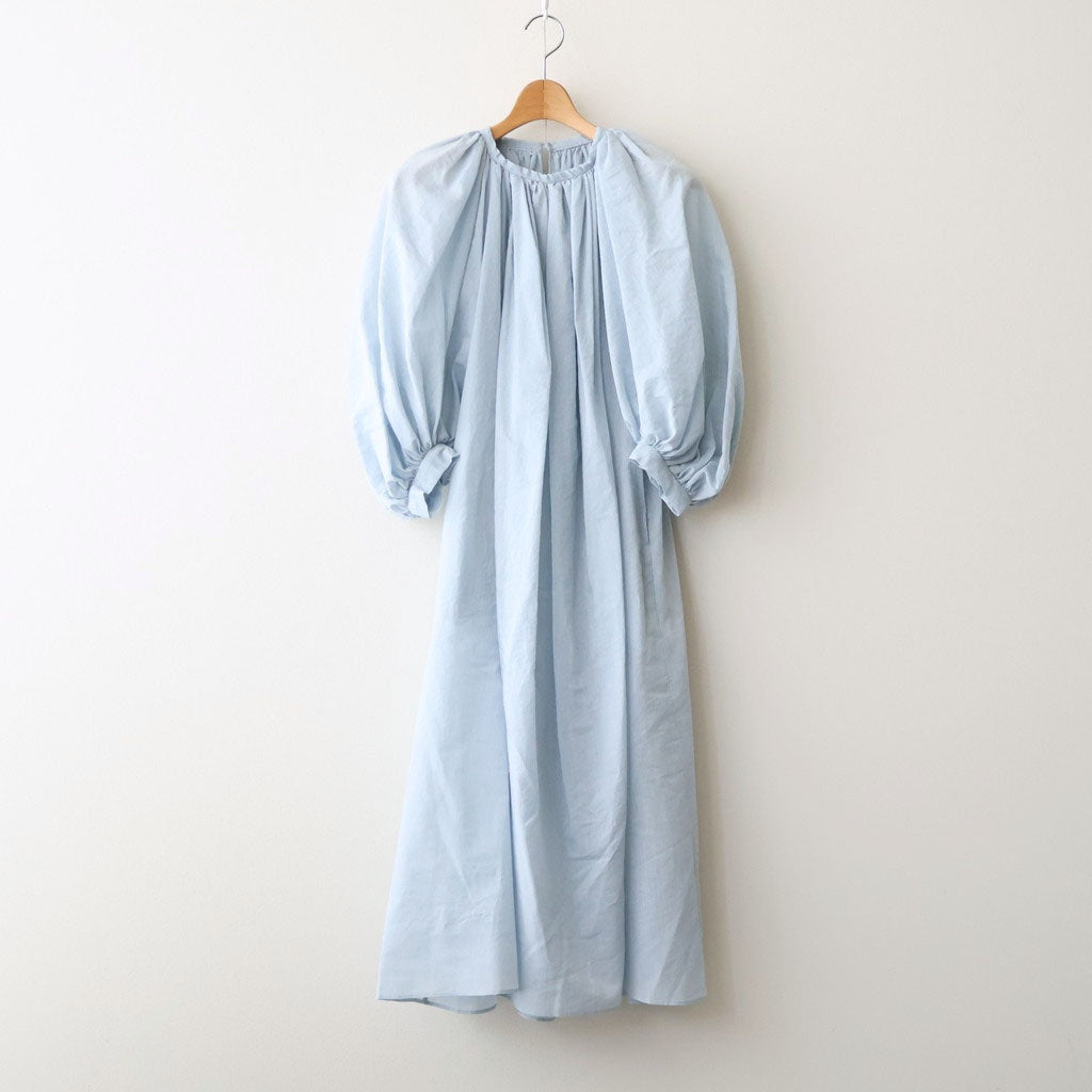 C/S P.S. GATHER SMOCK DRESS #Sax [no.8050]
