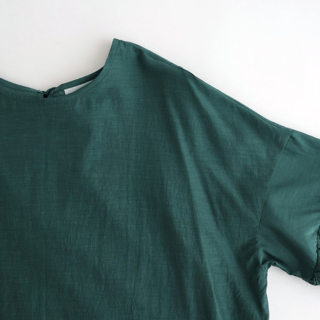 葉影のリズム：Frilled sleeves blouse #forest green [11261-02307]