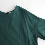 葉影のリズム：Frilled sleeves blouse #forest green [11261-02307]
