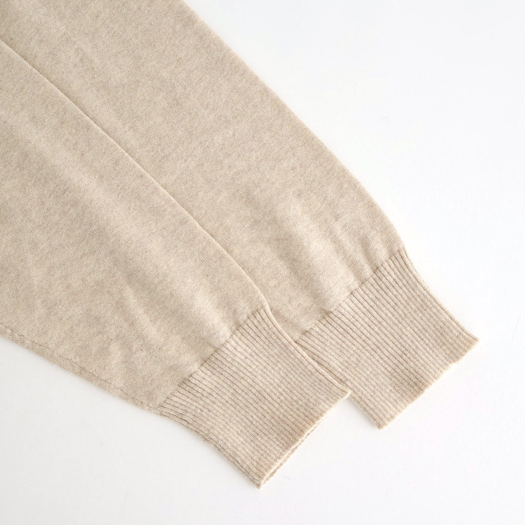 14GG 2PLY PLAIN STITCH COTTON/WOOL/CASHMERE V-NECK CARDIGAN #8100 NATURAL [GNSL25531]