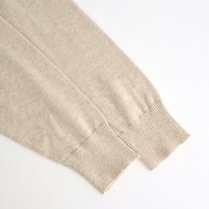14GG 2PLY PLAIN STITCH COTTON/WOOL/CASHMERE V-NECK CARDIGAN #8100 NATURAL [GNSL25531]