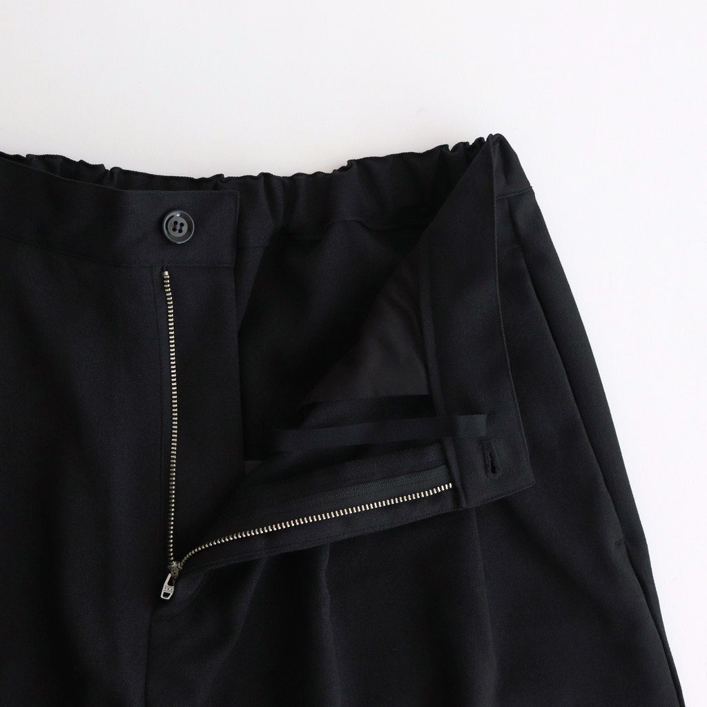 FLAVOR Wool-Like Twill Tuck Pants #Black [TS230PT082]