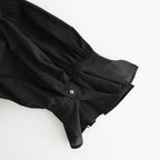 静寂の⽋⽚ Gathered half-placket blouse #black [TLF-226-SH010-la]