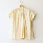 静寂の欠片 half sleeve back open blouse #Pale yellow [TLF-225-sh008-la]