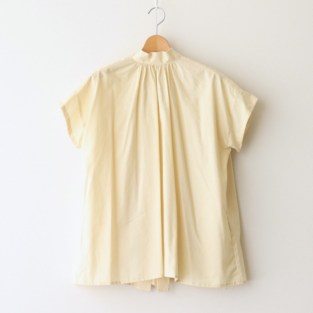 静寂の欠片 half sleeve back open blouse #Pale yellow [TLF-225-sh008-la]