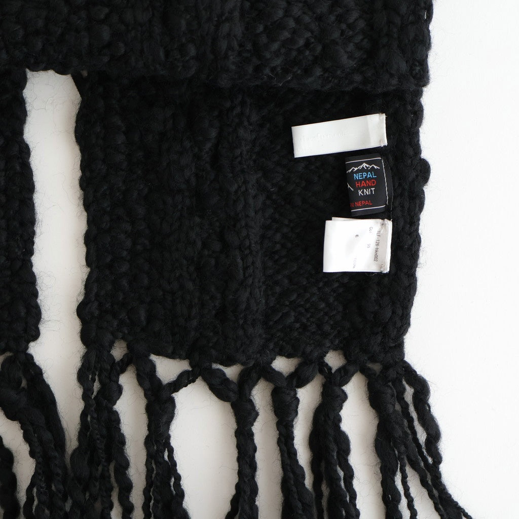 夜を紡ぐ Knitted fringe vest #black [TLF-126-hkn002]