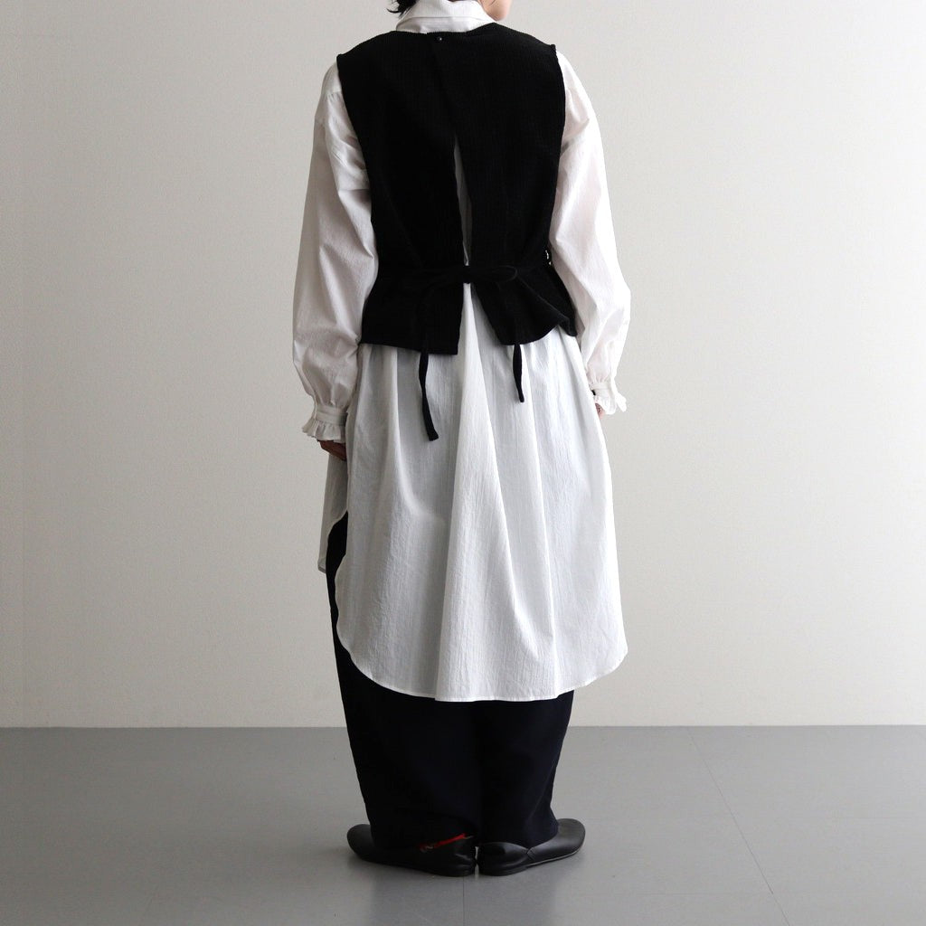 薄氷の汀 Tucked kraplap vest #black [TLF-125-ac001-tp]