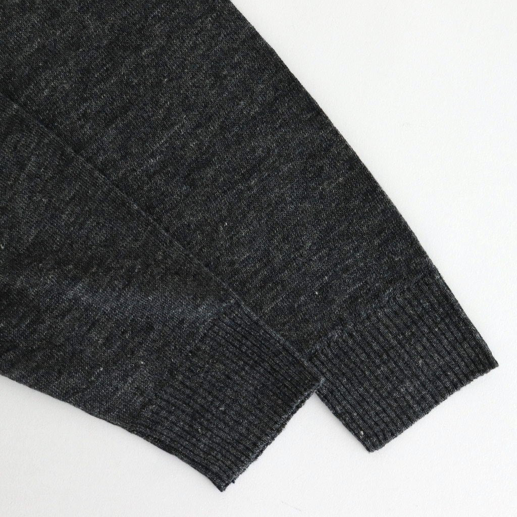 12GG 1PLY LINEN PLAIN V-NECK 1 BUTTON CARDIGAN #9800 CHARCOAL [GNSL23302]