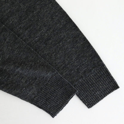 12GG 1PLY LINEN PLAIN V-NECK 1 BUTTON CARDIGAN #9800 CHARCOAL [GNSL23302]
