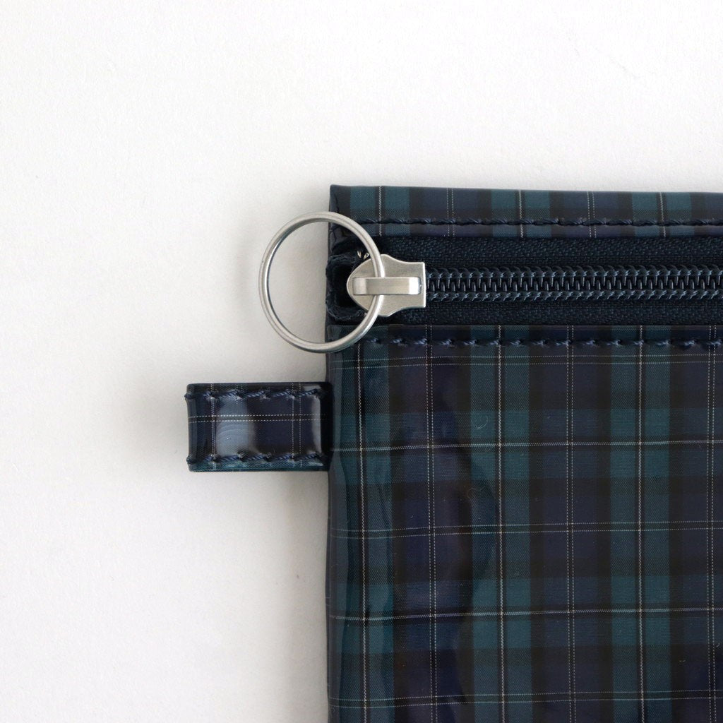 FLAT POUCH MEDIUM #CHECK NAVY [TMB-2565H]