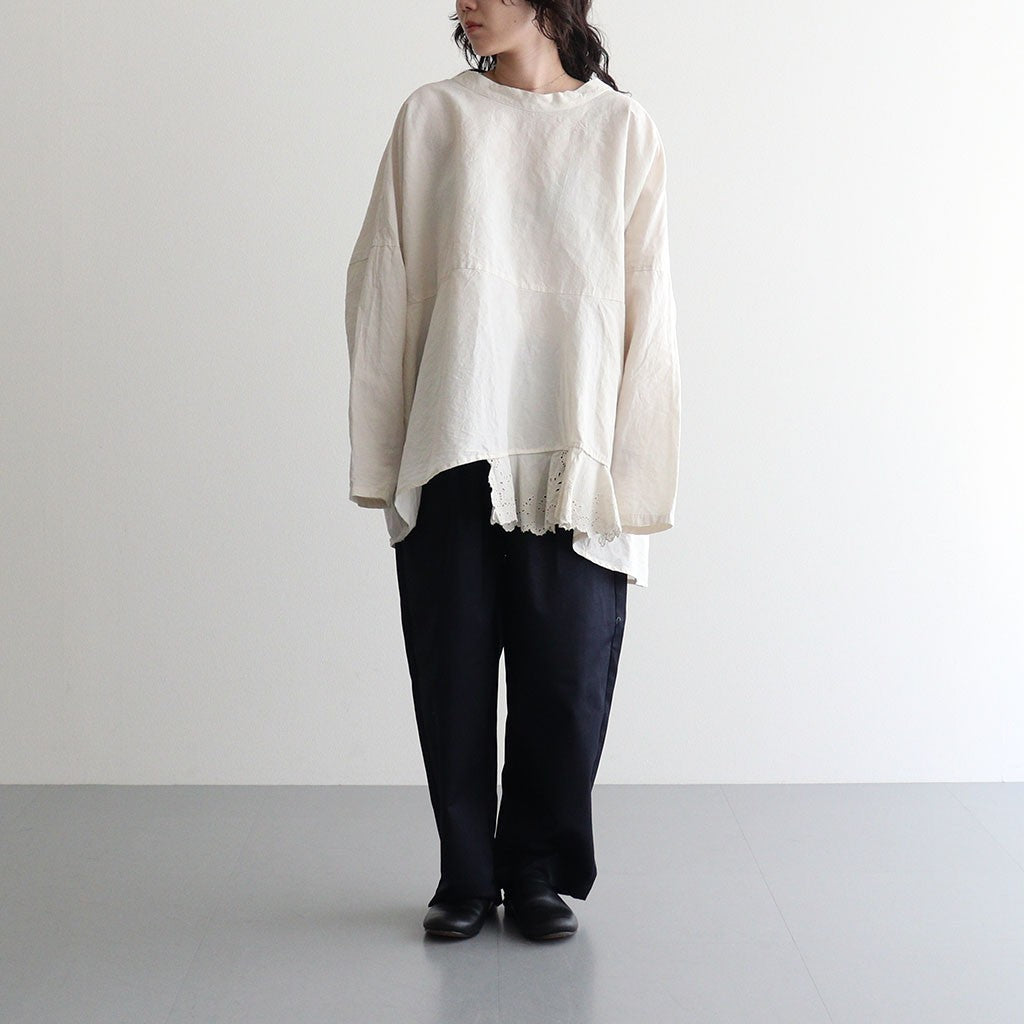 乾いた庭：ヘムレースオーバーシャツ #powder pink [13261-05207]
