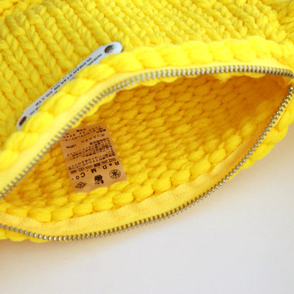 LILLIAN YARN HAND KNIT BODY BAG #yellow [no.6988]