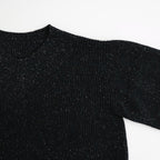 woolen cotton & silk nep wool tweed-knit P/O #black tweed [WXFL-UW124]