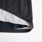 MINI CORDUROY CROSSHATCH PRINT GATHERED SKIRT #3991 NVY (NAVY/IVORY) [NSL26585]