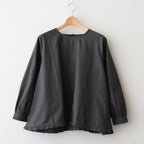 40s POPLIN PLAIN HEM FRILL BACK OPENING SMOCK #9700 GREY [NSL25543]