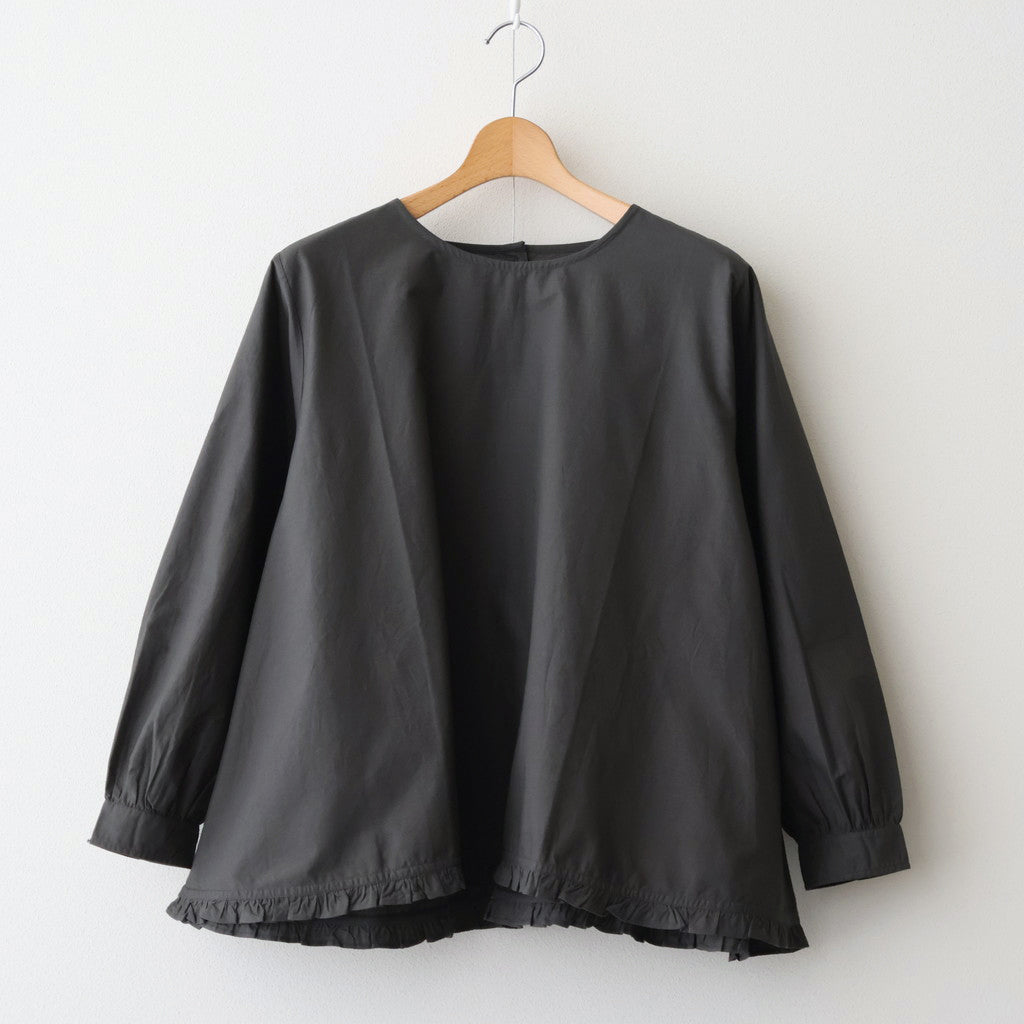 40s POPLIN PLAIN HEM FRILL BACK OPENING SMOCK #9700 GREY [NSL25543]