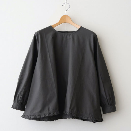 40s POPLIN PLAIN HEM FRILL BACK OPENING SMOCK #9700 GREY [NSL25543]