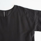80s VOILE PLAIN WITH CUT WORK LACE CREW NECK PULLOVER DRESS #9900 BLACK [INSL26343]
