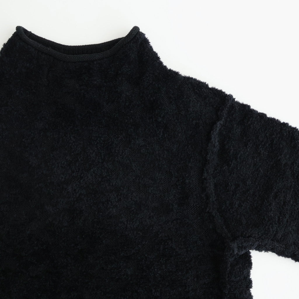random wool & woolen cotton high-neck P/O #black [WVFL-UW121]