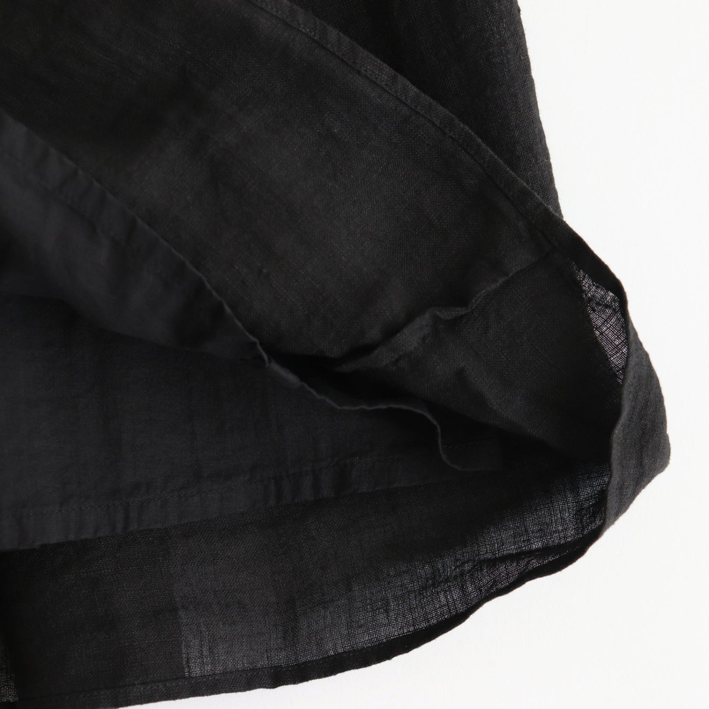 LINEN HEMP GATHER SKIRT #Black [no.7424]