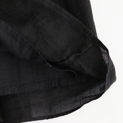 LINEN HEMP GATHER SKIRT #Black [no.7424]